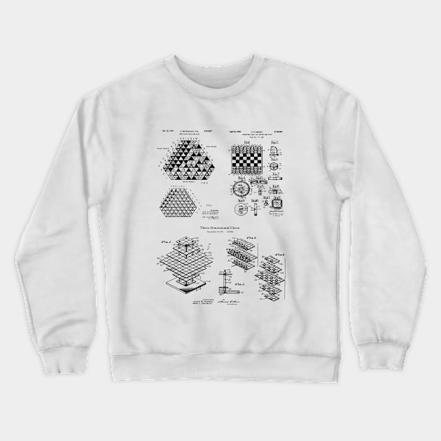 Chess Board Game Patent Print Crewneck Sweatshirt by MadebyDesign